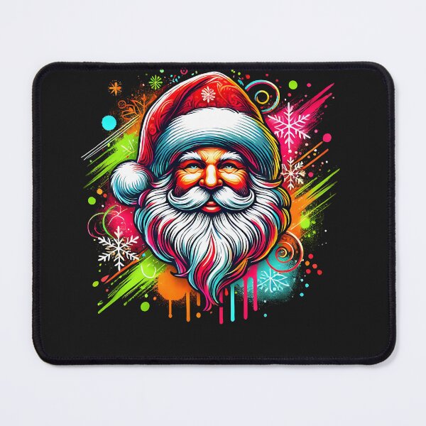 Item preview, Festive Santa Art with Colorful Snowflakes Christmas Vibes designed and sold by Nalin-Design.