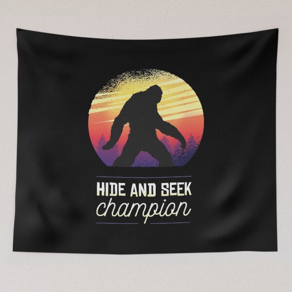 Item preview, Hide and Seek Champion | Bigfoot Silhouette with Vintage Sunset designed and sold by TurtleDojo.