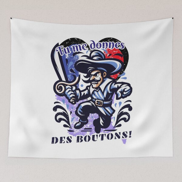 Item preview, A Dashing Musketeer with a Sword Poised, Against a Background of Green and a Tricolor Heart designed and sold by SplashTastic.