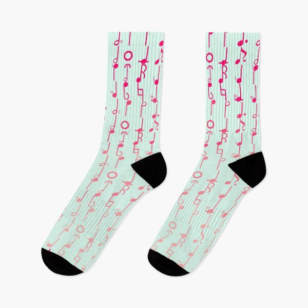 Item preview, A pink and white pattern of musical notes designed and sold by PWDigitalArt.