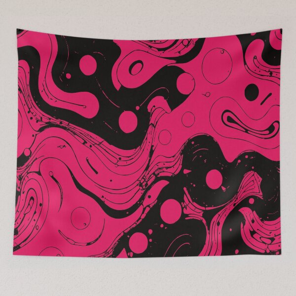 Item preview, Cerise Jell-o, Vector abstract pattern, Cerise and Black designed and sold by I-Desire.