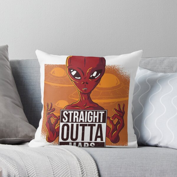 Item preview, Straight Outta Mars | Gangster Alien with Flying Saucers Background designed and sold by TurtleDojo.