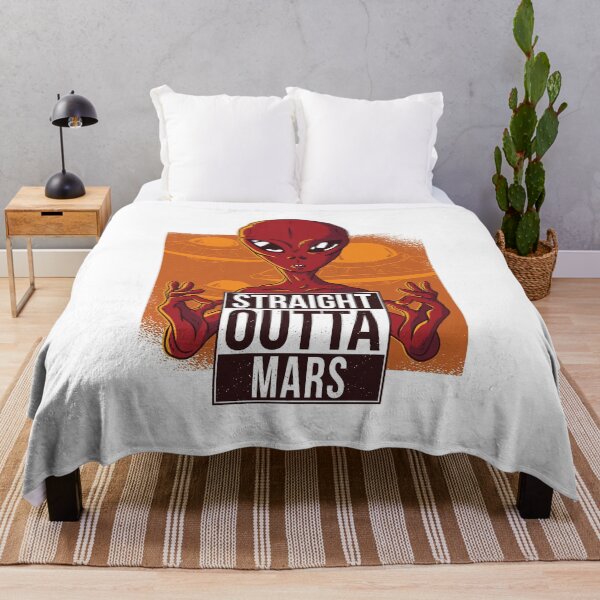 Item preview, Straight Outta Mars | Gangster Alien with Flying Saucers Background designed and sold by TurtleDojo.
