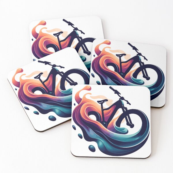 Item preview, Dynamic Bike Illustration with Vibrant Flowing Colors designed and sold by ThreadQuirk.