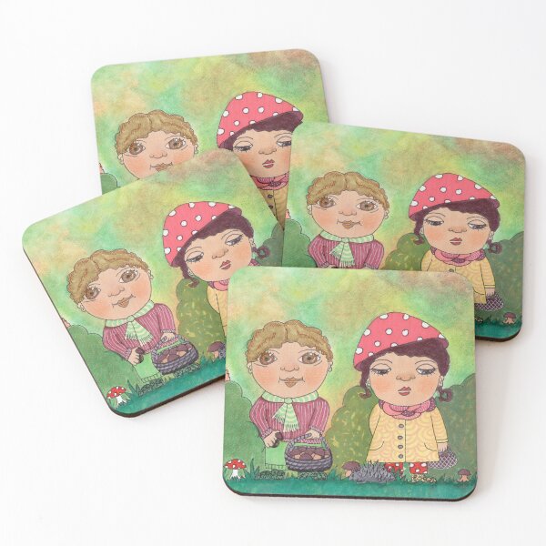 Item preview, Rosita and Pedro picking mushrooms designed and sold by Mirjana Mitrović.