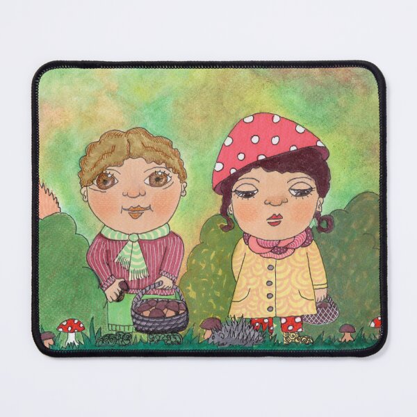 Item preview, Rosita and Pedro picking mushrooms designed and sold by Mirjana Mitrović.