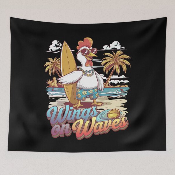 Item preview, Chicken surfing - Chicken surf - Wings on waves designed and sold by JansenGS.