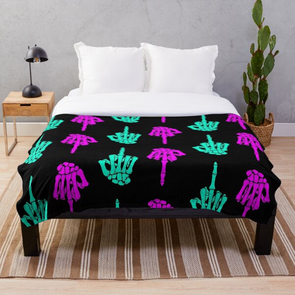 Item preview, Skeleton Middle Finger, Pattern Pink Light Blue designed and sold by einmal-art.