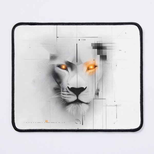 Item preview, White Lion Face with Geometric Lines designed and sold by Soul-Sparks.