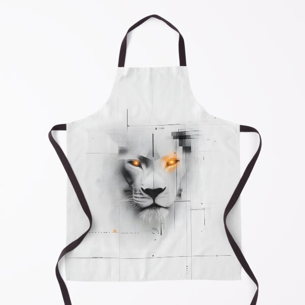 Item preview, White Lion Face with Geometric Lines designed and sold by Soul-Sparks.