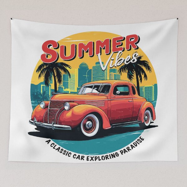 Item preview, Summer vibes - A classic car exploring paradise designed and sold by Concept-Hub.