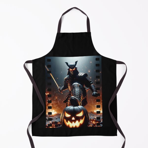 Item preview, Dark Samurai Holding Pumpkin Under Arm Halloween Art designed and sold by Hungry-Murphy.