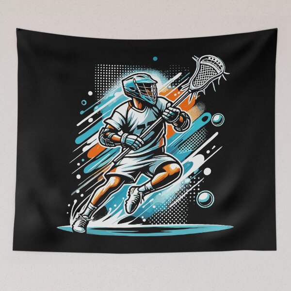 Item preview, Bold Lacrosse Action Art with Vibrant Colors designed and sold by ThreadQuirk.