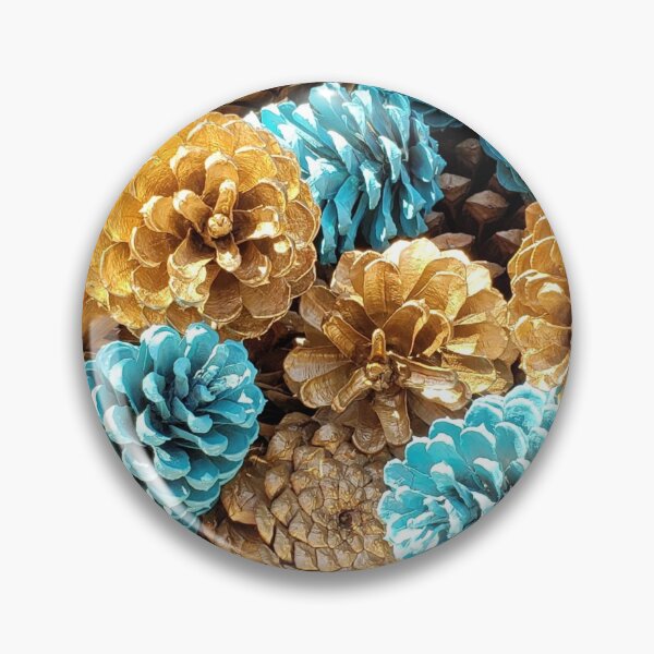Item preview, Turquoise and gold pinecones  designed and sold by Cottageshop.