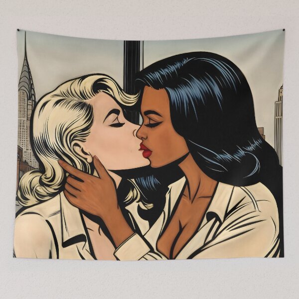 Item preview,  Romantic Kiss in the City - Contemporary Art Print designed and sold by Very Peculiar.