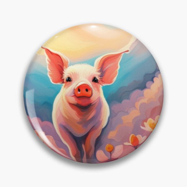 Item preview, Happy pig in a pink field  designed and sold by Cottageshop.