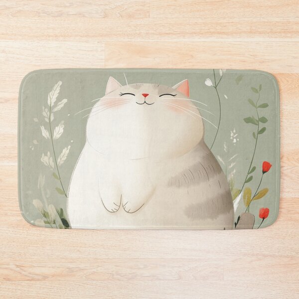 Item preview, Happy chubby grey kitty designed and sold by GinngerB.