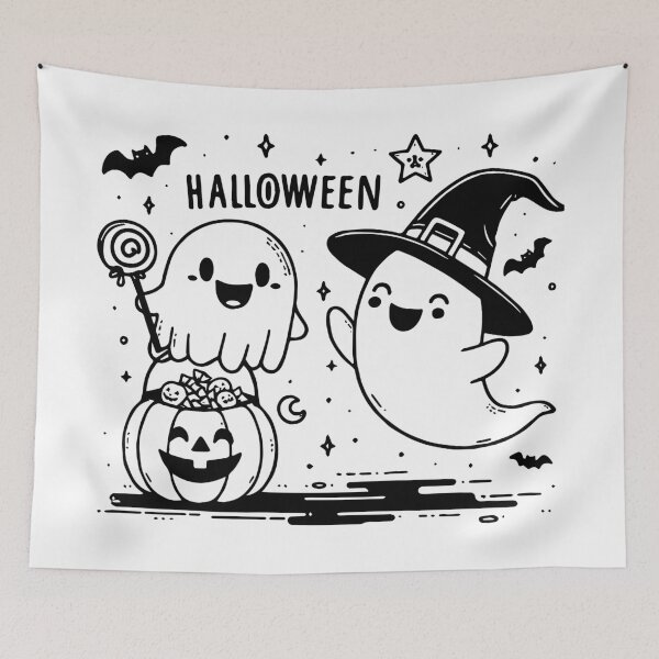 Item preview, Halloween Cute Spirits Smiling designed and sold by Thai Vibe Studio.