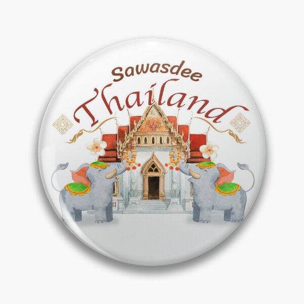 Item preview, Sawasdee Thailand landmark Thai temple and Thai elephant watercolor designed and sold by gbun25.