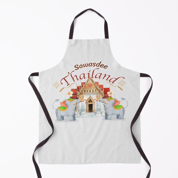 Item preview, Sawasdee Thailand landmark Thai temple and Thai elephant watercolor designed and sold by gbun25.