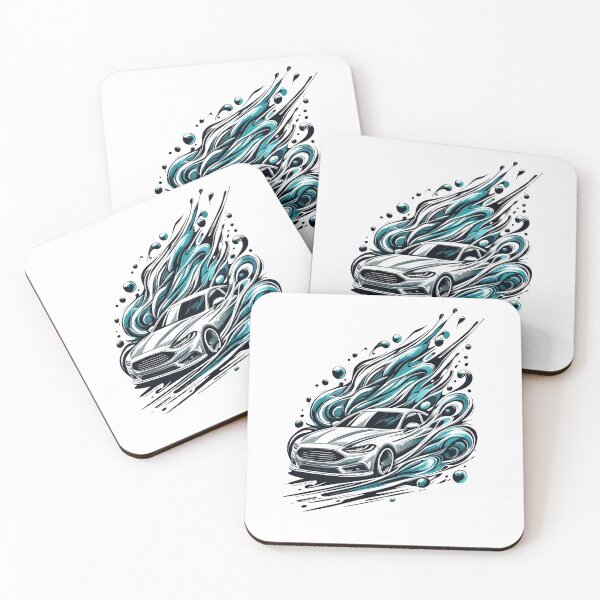 Item preview, Modern Sports Car in Dynamic Swirling Art designed and sold by ThreadQuirk.