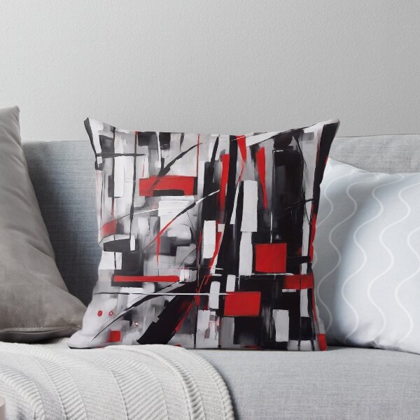 Item preview, Abstract black and white and red designed and sold by M-Y-A-R-T-.