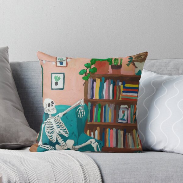 Item preview, A laid-back skeleton dude is chilling in a chair.  designed and sold by SaraSumi.