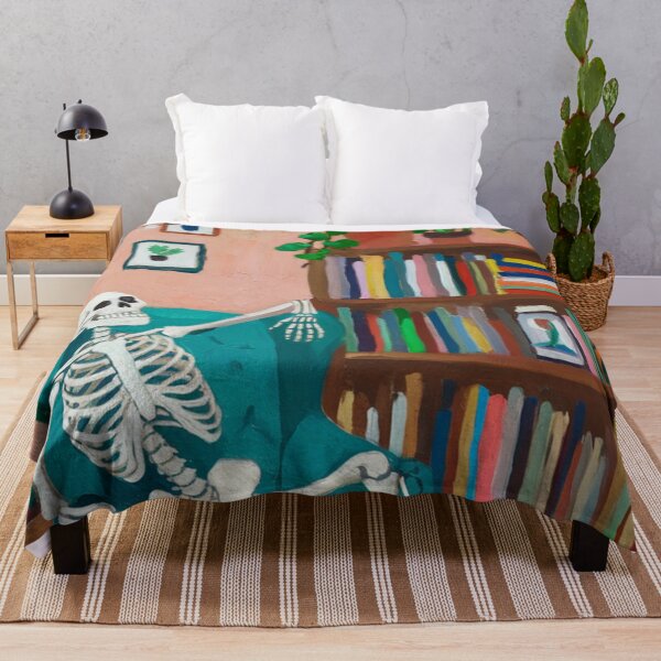 Item preview, A laid-back skeleton dude is chilling in a chair. designed and sold by SaraSumi.