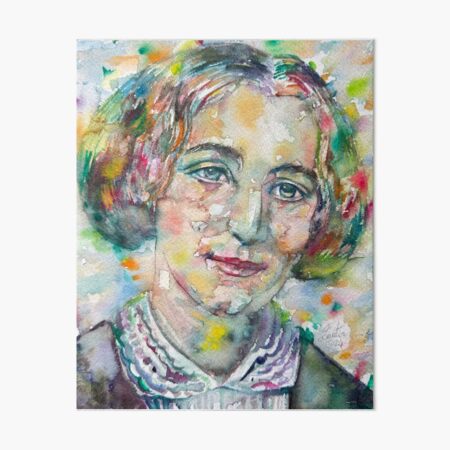 Item preview, GEORGE ELIOT watercolor portrait designed and sold by lautir.