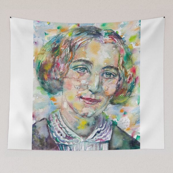 Item preview, GEORGE ELIOT watercolor portrait designed and sold by lautir.