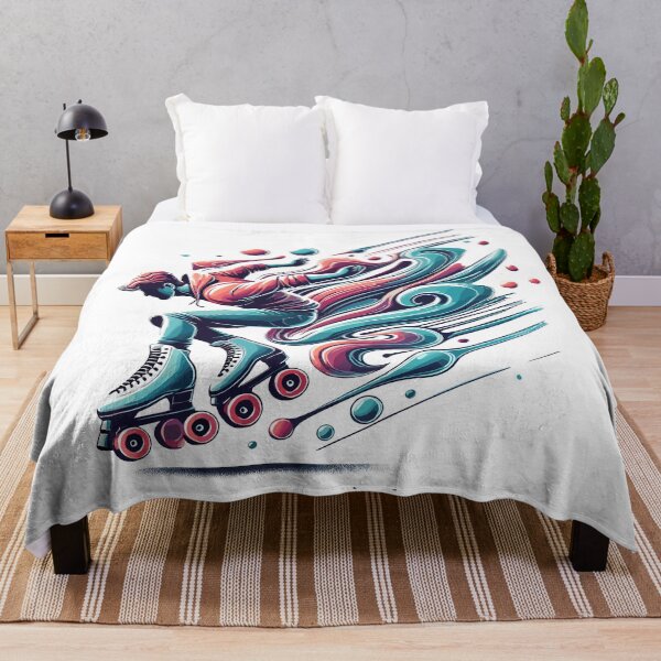 Item preview, Vibrant Roller Skating Art with Abstract Swirls designed and sold by ThreadQuirk.
