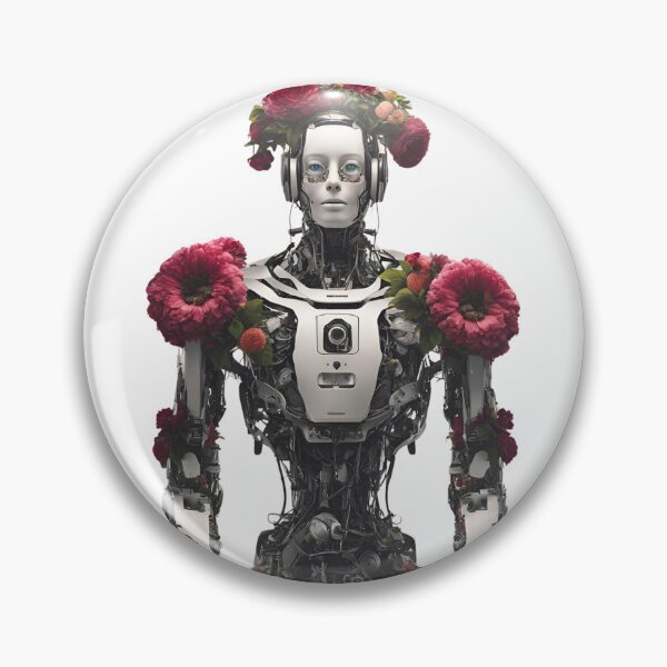 Item preview,  Robot Humanoid  Futuristic Android Peaceful  Beautiful Flowers  designed and sold by KolorellaS.