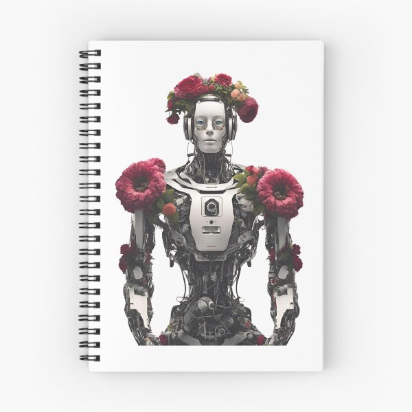 Item preview,  Robot Humanoid  Futuristic Android Peaceful  Beautiful Flowers  designed and sold by KolorellaS.