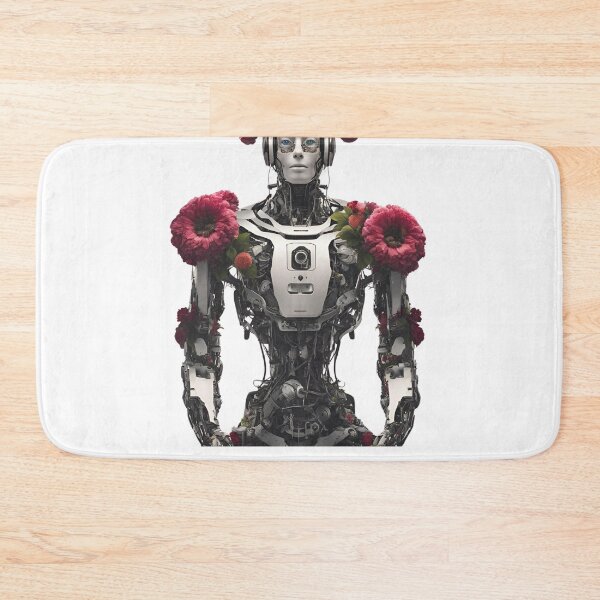 Item preview,  Robot Humanoid  Futuristic Android Peaceful  Beautiful Flowers  designed and sold by KolorellaS.