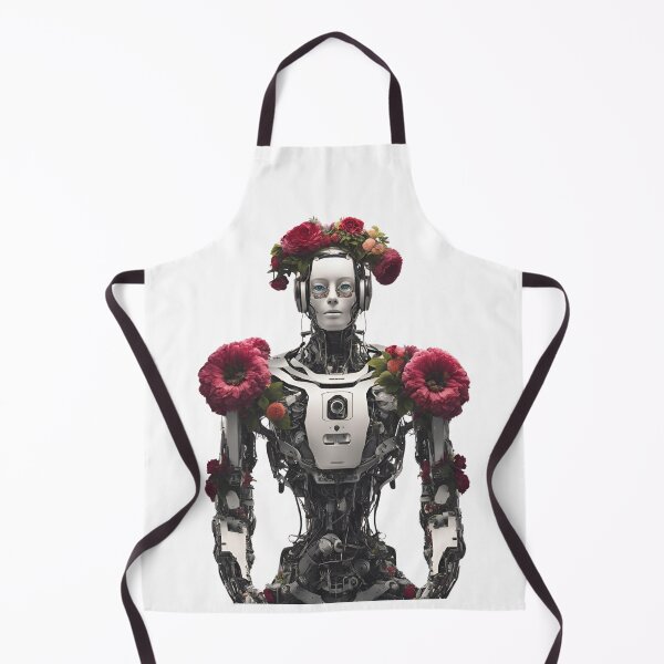 Item preview,  Robot Humanoid  Futuristic Android Peaceful  Beautiful Flowers  designed and sold by KolorellaS.