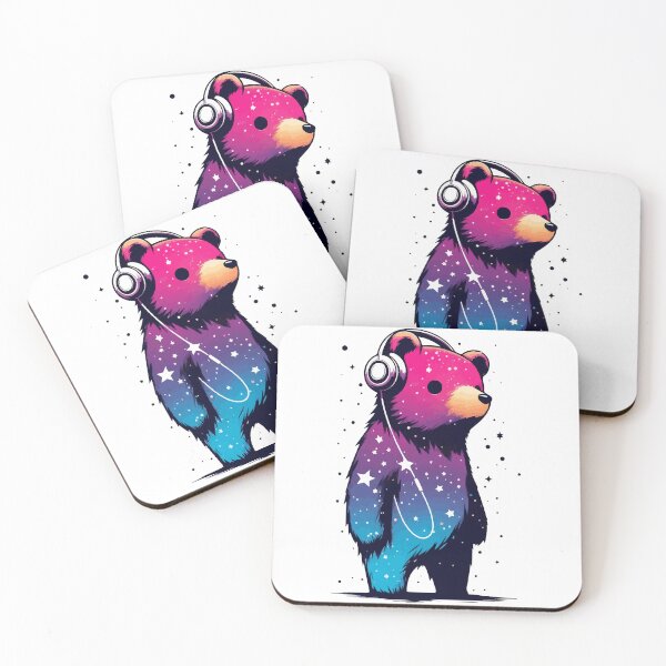 Item preview, Cosmic Bear Kawaii Headphones Music Space  designed and sold by TomFrontierArt.