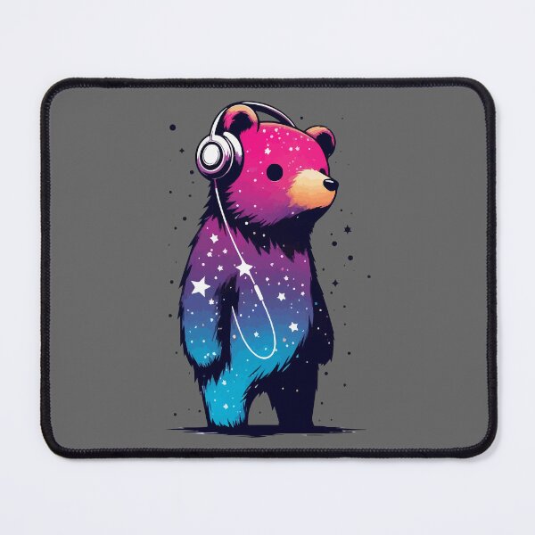 Item preview, Cosmic Bear Kawaii Headphones Music Space designed and sold by TomFrontierArt.