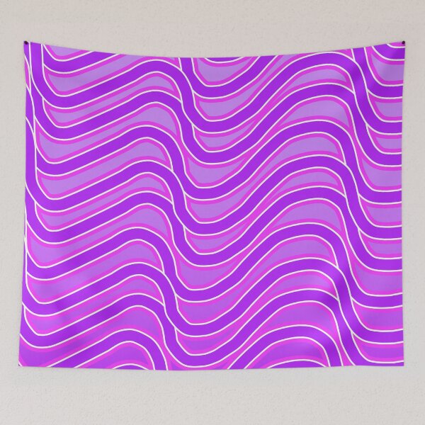 Item preview, Stay Wavy : Wavy Stripe Line Pattern on Lilac Background designed and sold by IraNiva.