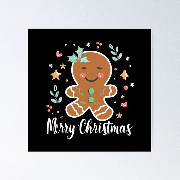 Item preview, Christmas Gingerbread Man saying Merry Christmas designed and sold by Roman Pusnik.