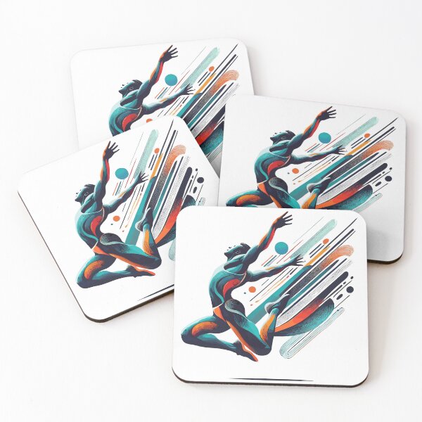 Item preview, Energetic Movement Art with Leaping Athlete and Vibrant Colors designed and sold by ThreadQuirk.