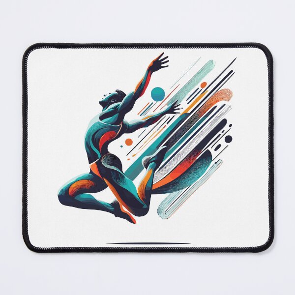 Item preview, Energetic Movement Art with Leaping Athlete and Vibrant Colors designed and sold by ThreadQuirk.