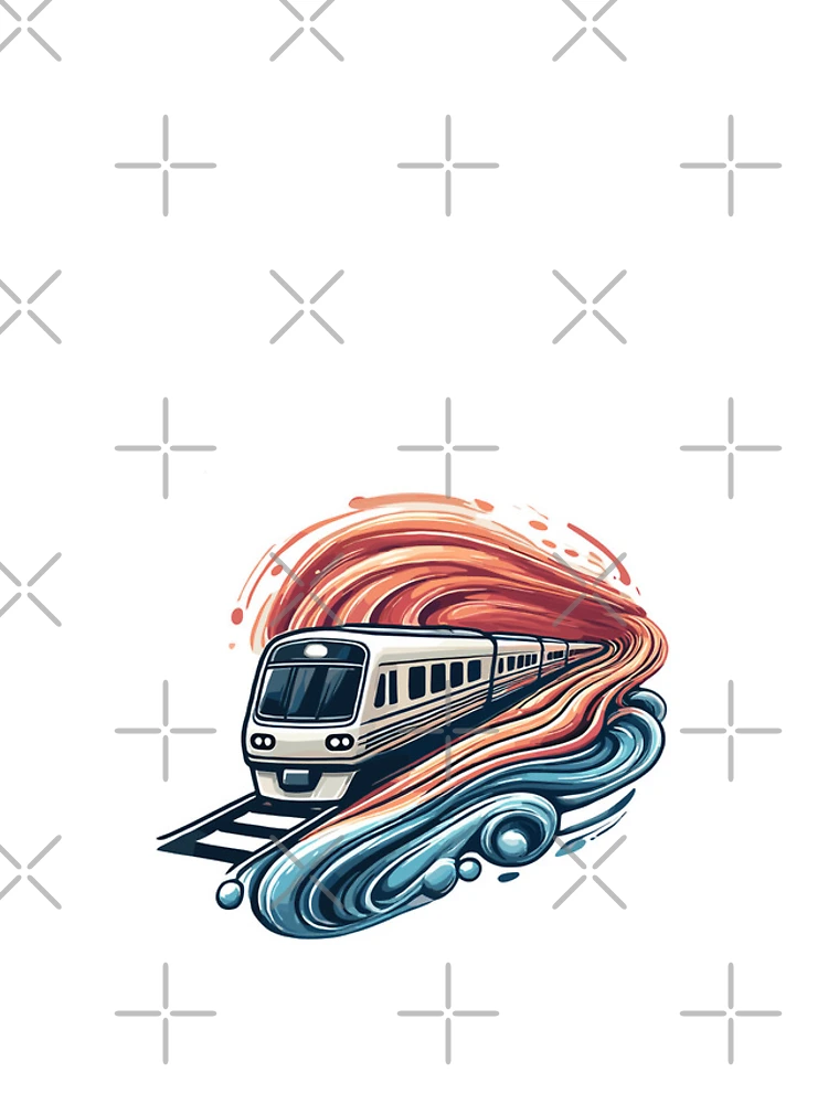 Thumbnail 4 of 4, iPhone Case, Express Train Racing Through Abstract Waves designed and sold by ThreadQuirk.