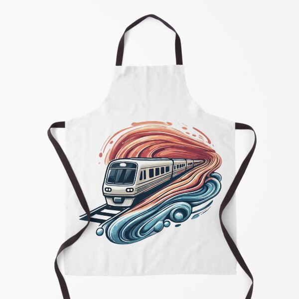 Item preview, Express Train Racing Through Abstract Waves designed and sold by ThreadQuirk.