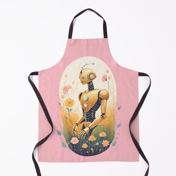 Item preview, Gold Robot Humanoid  Futuristic Android Peaceful Pink  Colors designed and sold by KolorellaS.