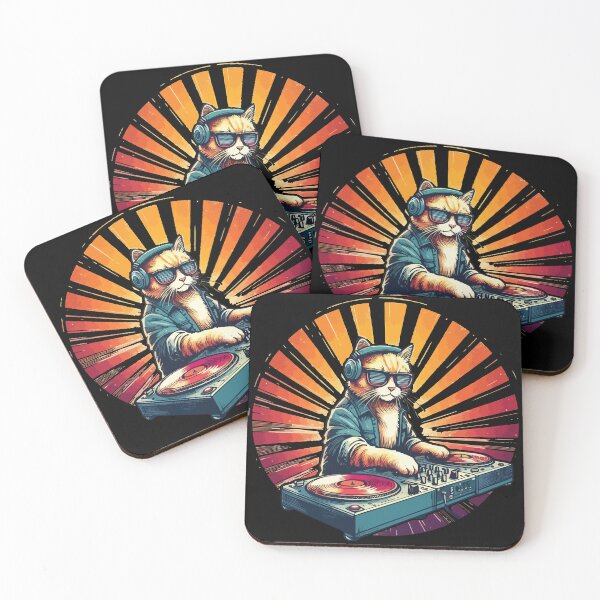 Item preview, Music Cat Deejay House Retro Vintage designed and sold by TomFrontierArt.