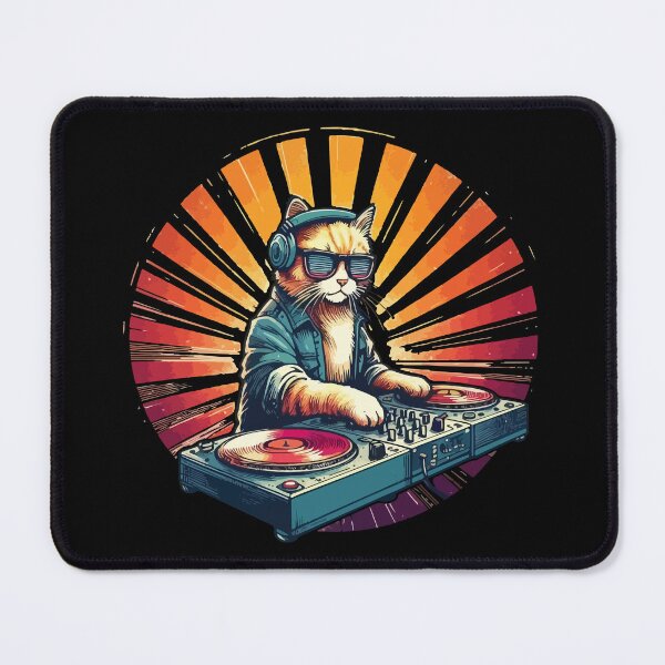 Item preview, Music Cat Deejay House Retro Vintage designed and sold by TomFrontierArt.
