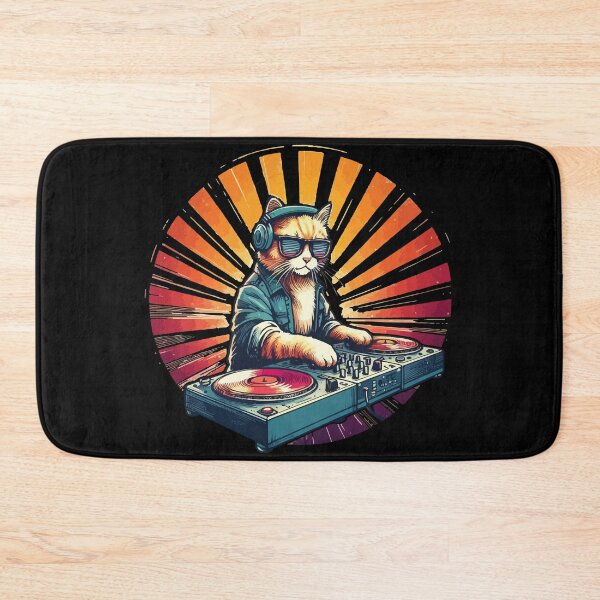 Item preview, Music Cat Deejay House Retro Vintage designed and sold by TomFrontierArt.