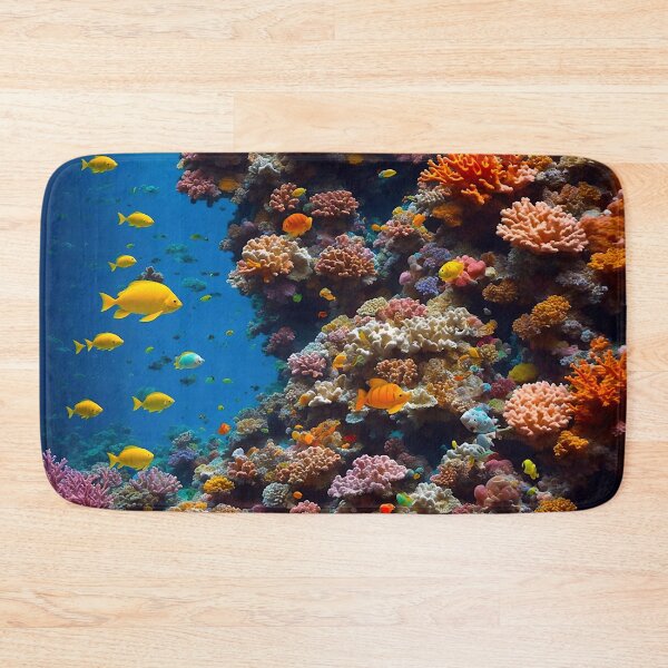 Item preview, Colorful coral reef with colorful fish designed and sold by M-Y-A-R-T-.
