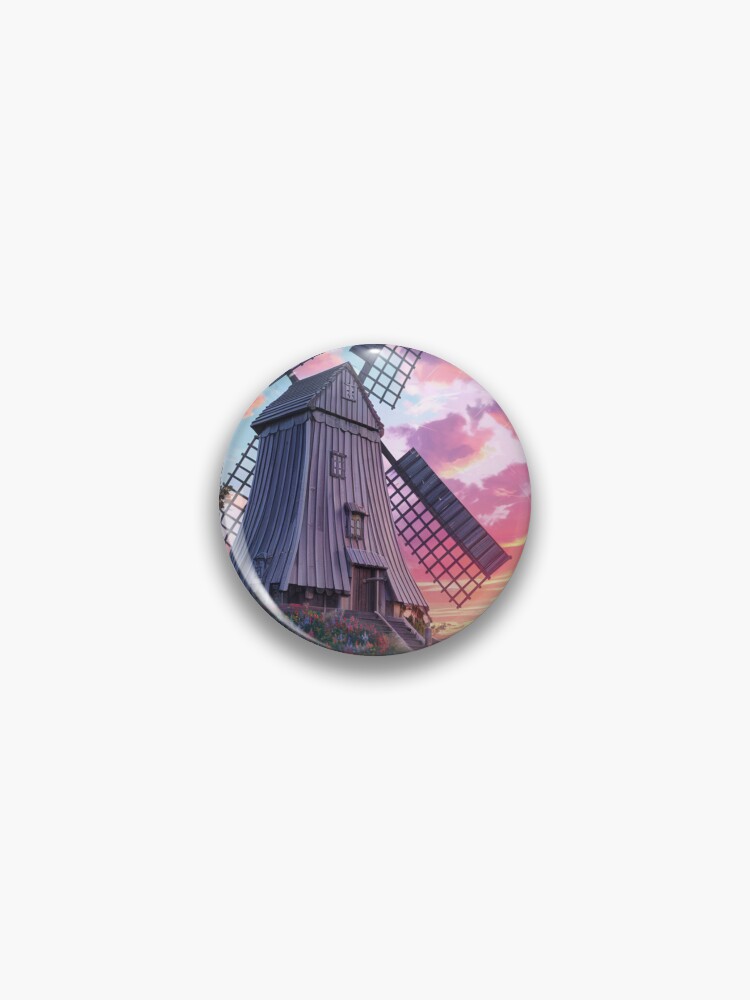Thumbnail 1 of 3, Pin, Windmill At Sunset designed and sold by Patricks-Art.