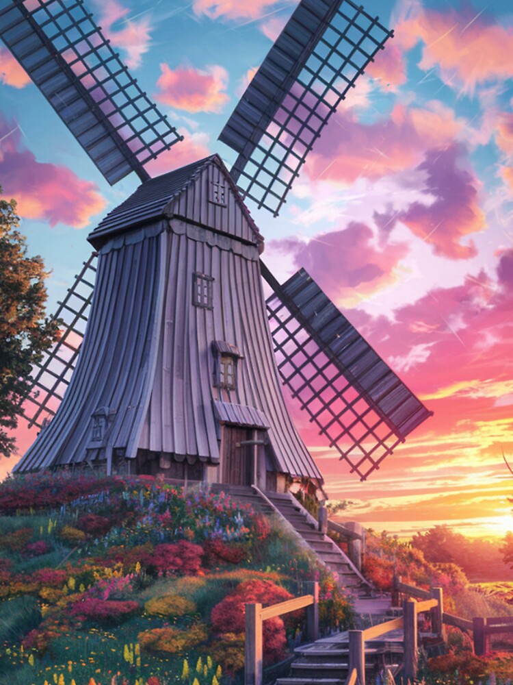Thumbnail 4 of 4, iPhone Case, Windmill At Sunset designed and sold by Patricks-Art.